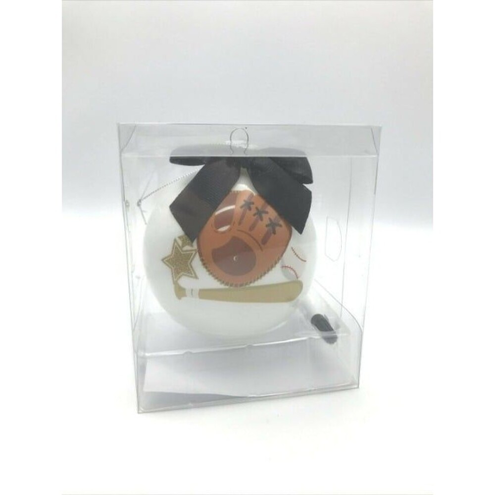 Baseball "Our Favorite Star" Christmas Ornament Ball w/ Marker